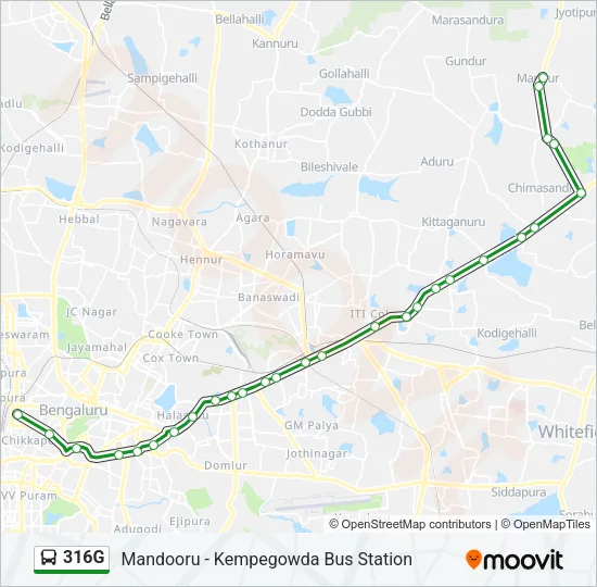 316G Bus Line Map