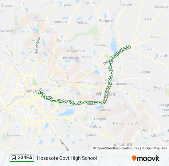 334EA Bus Line Map