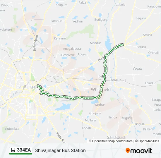334EA Bus Line Map