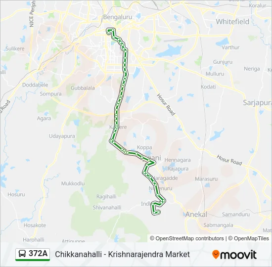 372A Bus Line Map