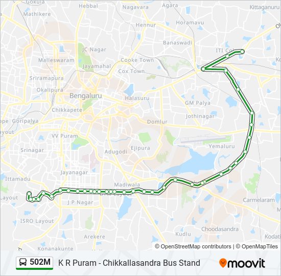 502M bus Line Map