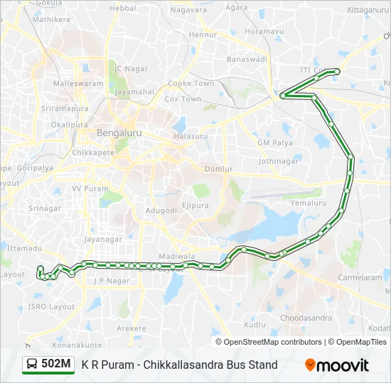 502M Bus Line Map