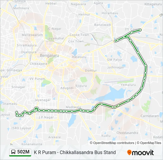 502M Bus Line Map