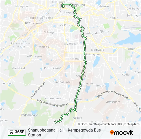 365E Bus Line Map