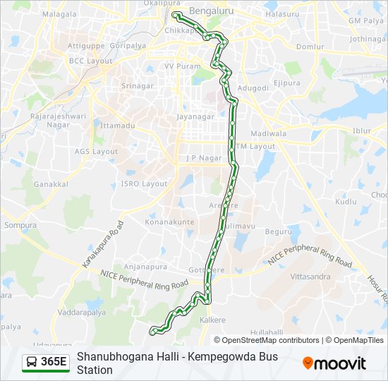 365E bus Line Map