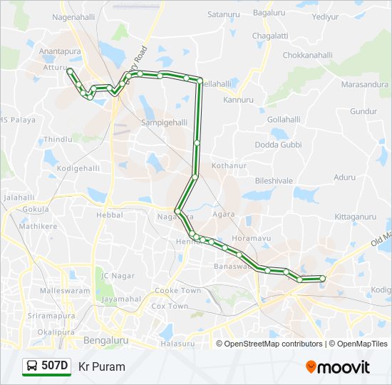 507D bus Line Map