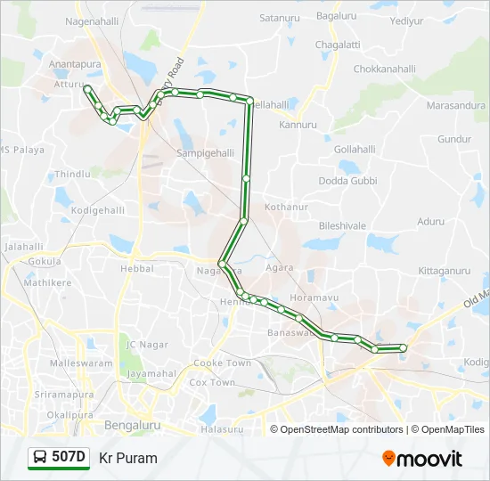 507D Bus Line Map