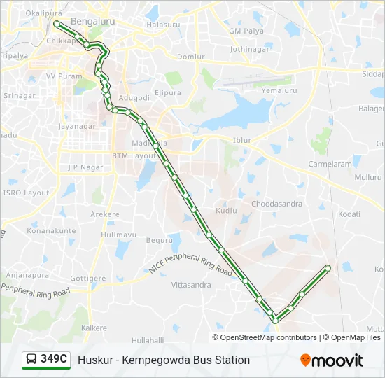 349C Bus Line Map