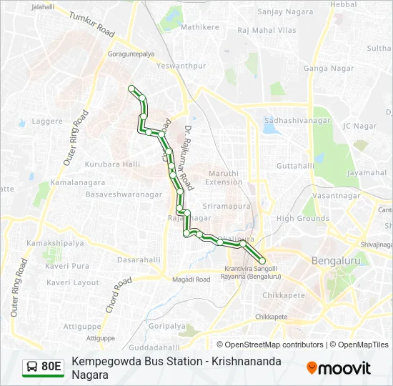 80E Bus Line Map