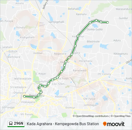 296N Bus Line Map