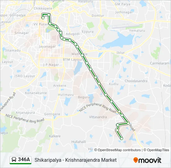 346A Bus Line Map