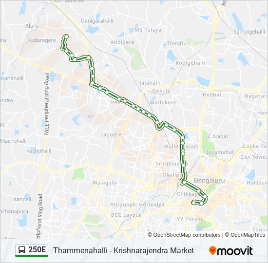 250E bus Line Map