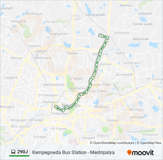 290J bus Line Map