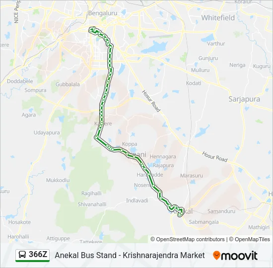 366Z Bus Line Map