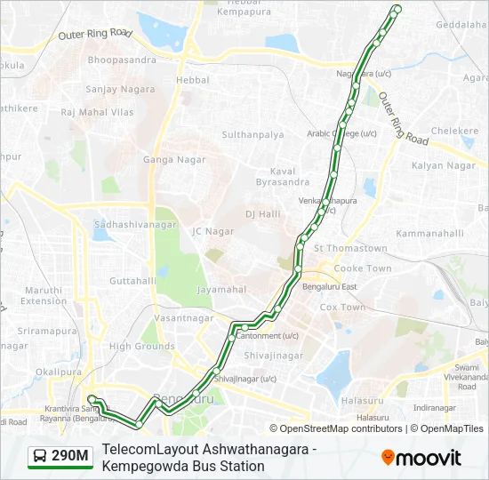 290M Bus Line Map