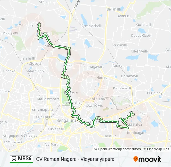 MBS6 Bus Line Map