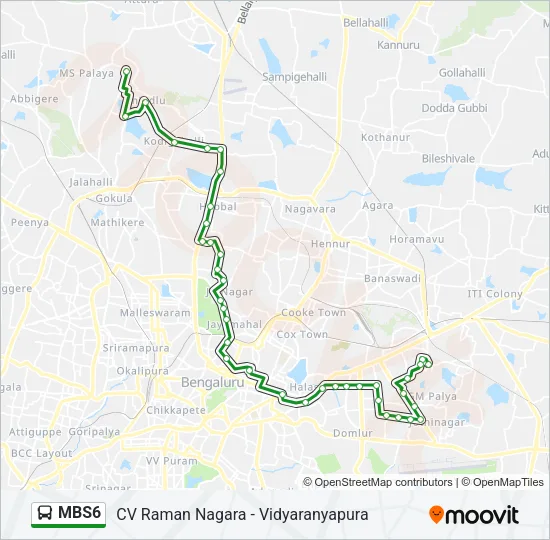 MBS6 Bus Line Map