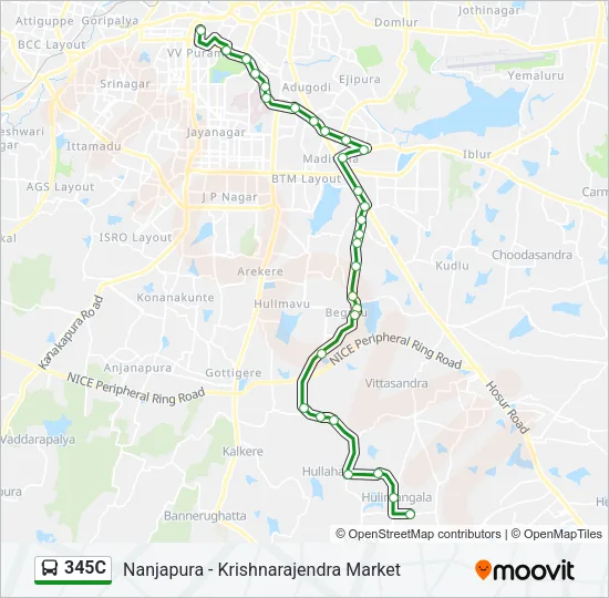 345C Bus Line Map