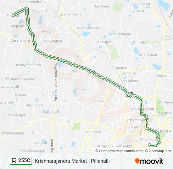 255C Bus Line Map