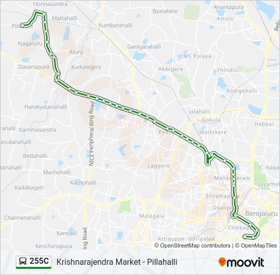 255C bus Line Map