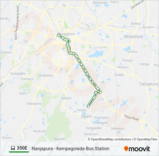 350E Bus Line Map