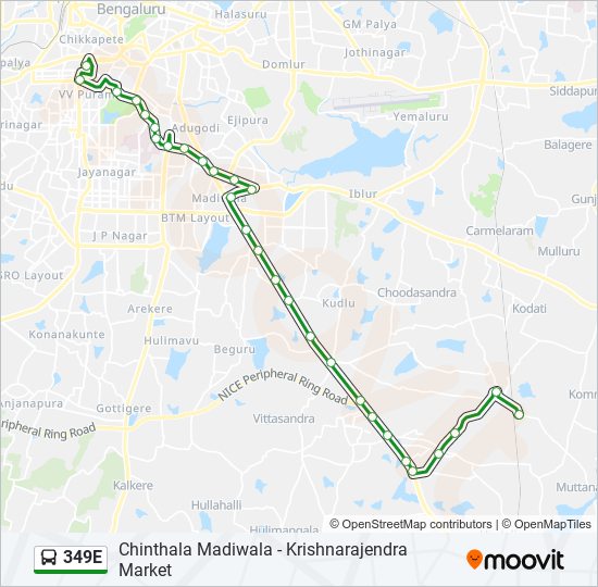 349E bus Line Map