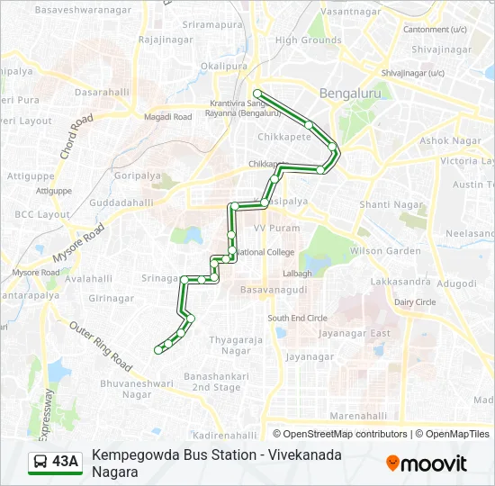 43A Bus Line Map