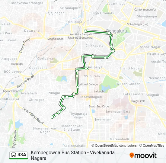 43A Bus Line Map