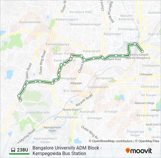 238U Bus Line Map