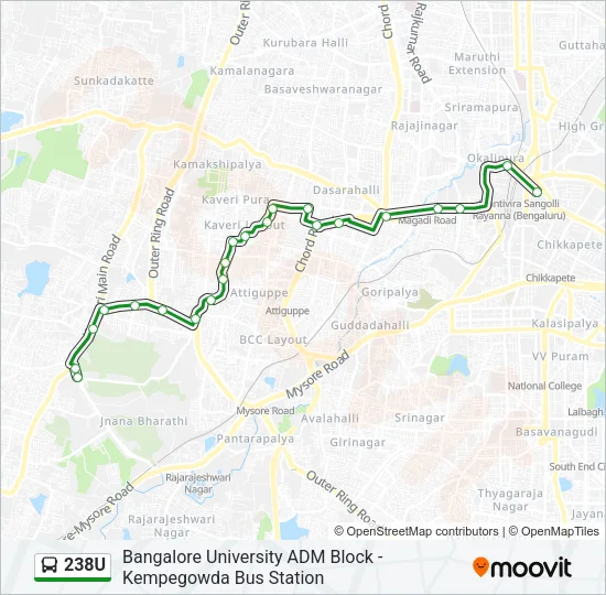 238U Bus Line Map