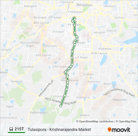215T Bus Line Map