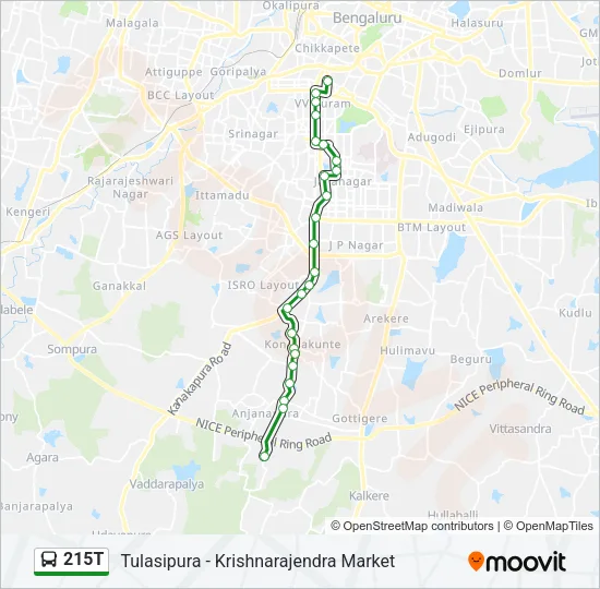 215T Bus Line Map