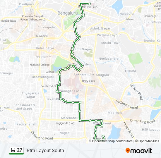 27 bus Line Map