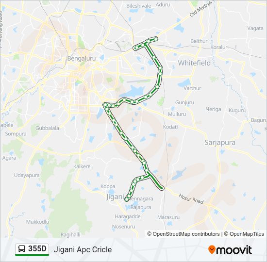 355D Bus Line Map
