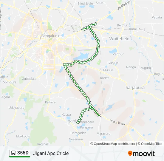 355D Bus Line Map