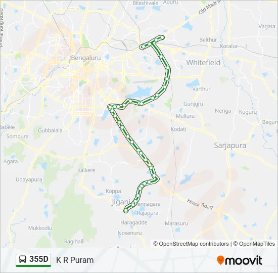 355D Bus Line Map