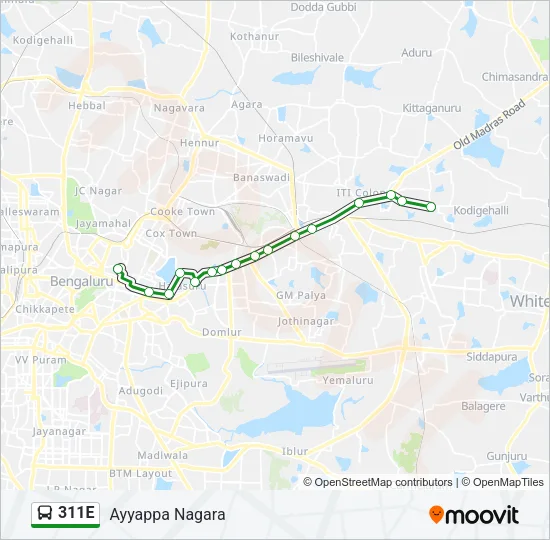 311E Bus Line Map