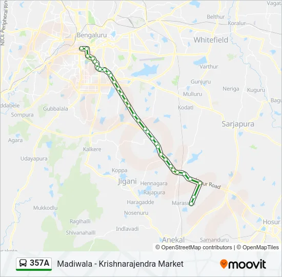 357A Bus Line Map