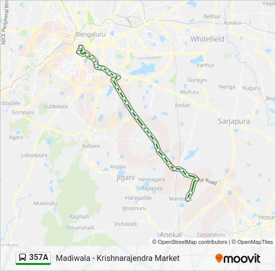 357A Bus Line Map