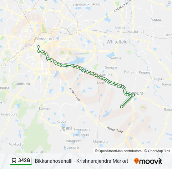 342G Bus Line Map
