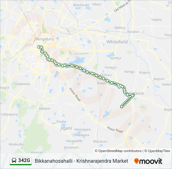 342G Bus Line Map