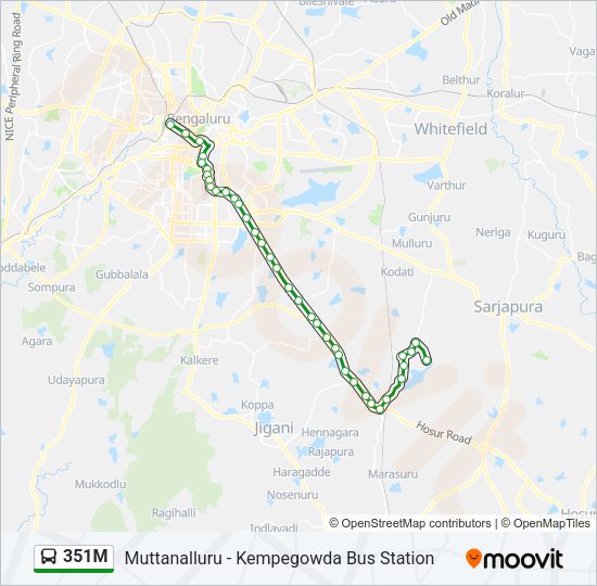 351M Bus Line Map