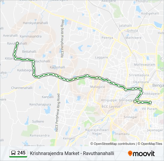 245 bus Line Map