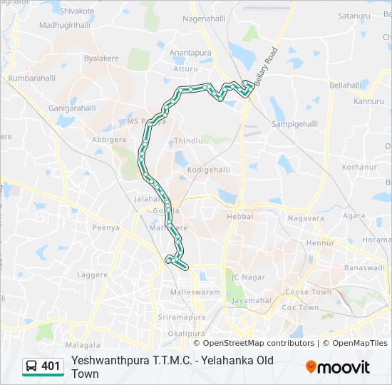 Bus 401 Route Map 401 Route: Schedules, Stops & Maps - Yelahanka (Updated)