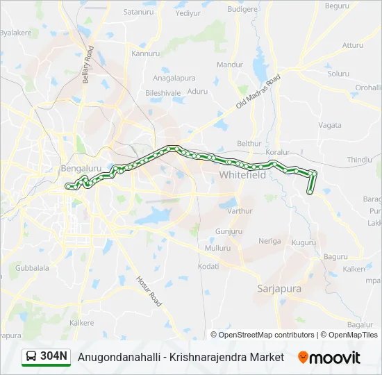 304N Bus Line Map