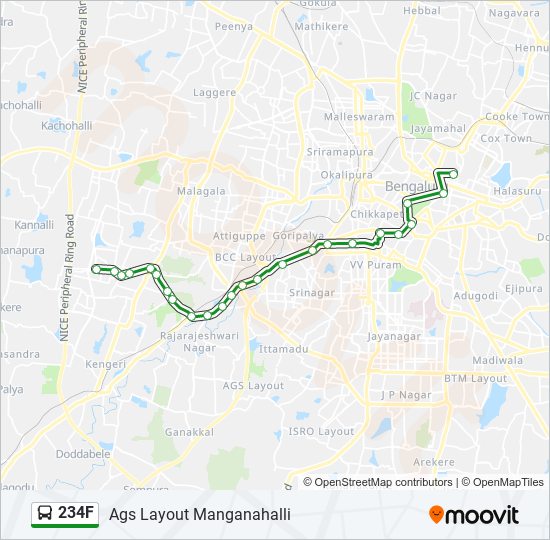 234F bus Line Map