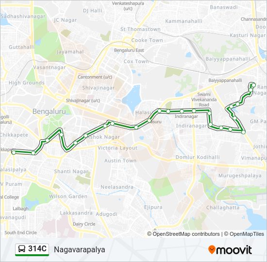 314C Bus Line Map