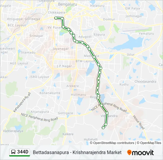 344D Bus Line Map