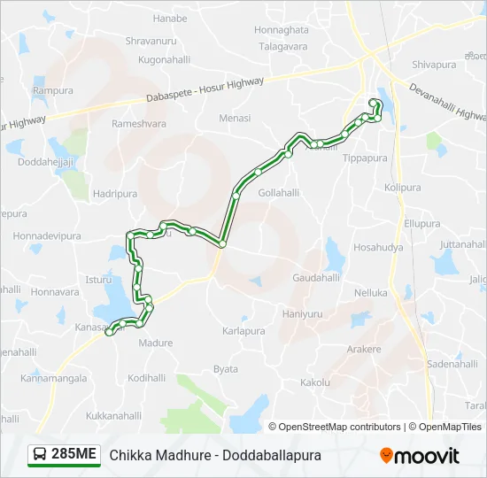 285ME Bus Line Map