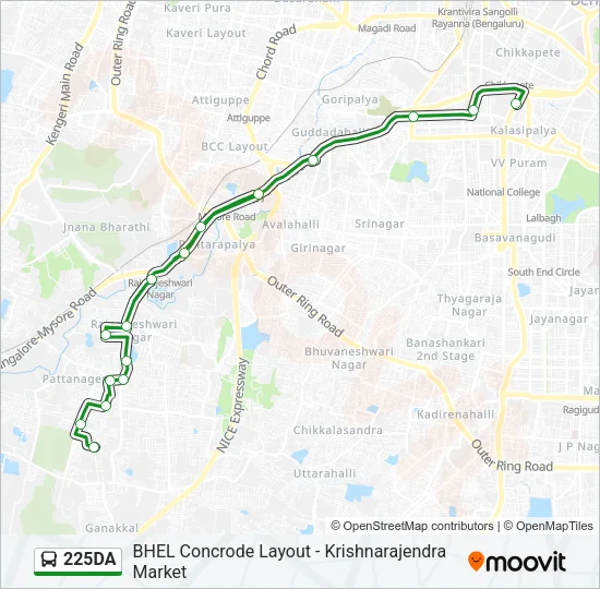 225DA Bus Line Map